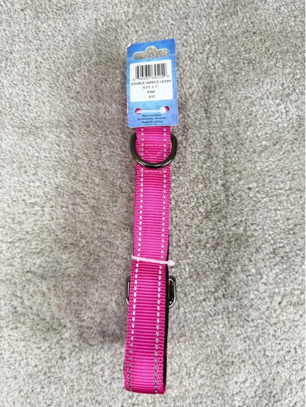 Max & Neo Double Handle 6ft x 1” Leash in Pink